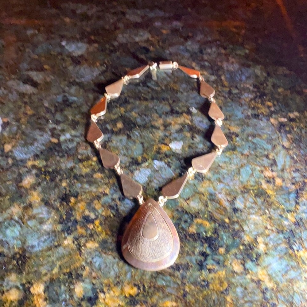 Sterling Silver Large Solid Sculpted Statement Ne… - image 1